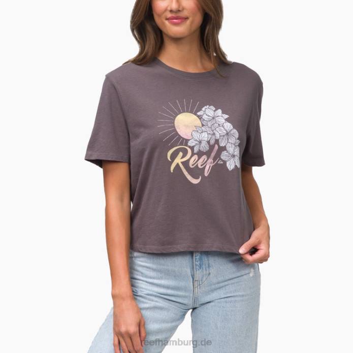Plumerian kurzärmliges Crop-T-Shirt grau 442L279 Frauen Reef