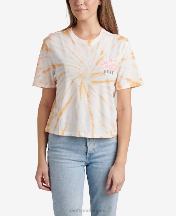 Sagen Sie bitte kurzärmliges Crop-T-Shirt Pfirsichfarbener Batikstoff 442L273 Frauen Reef