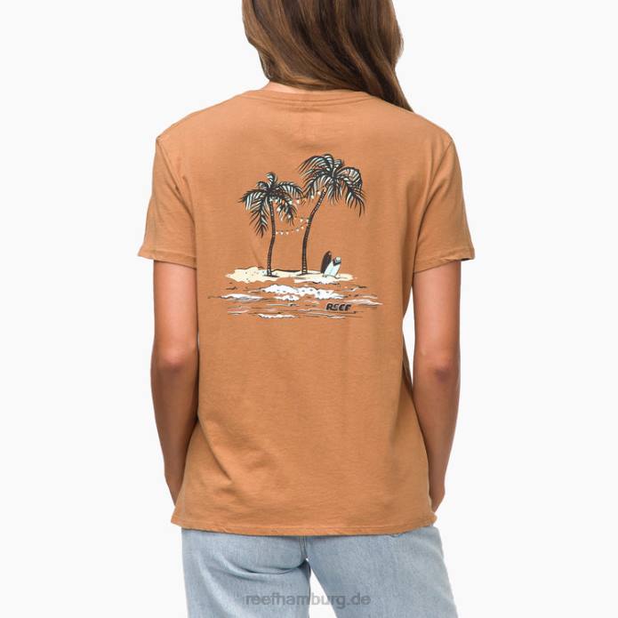 Vacay Kurzarm-T-Shirt braun 442L275 Frauen Reef