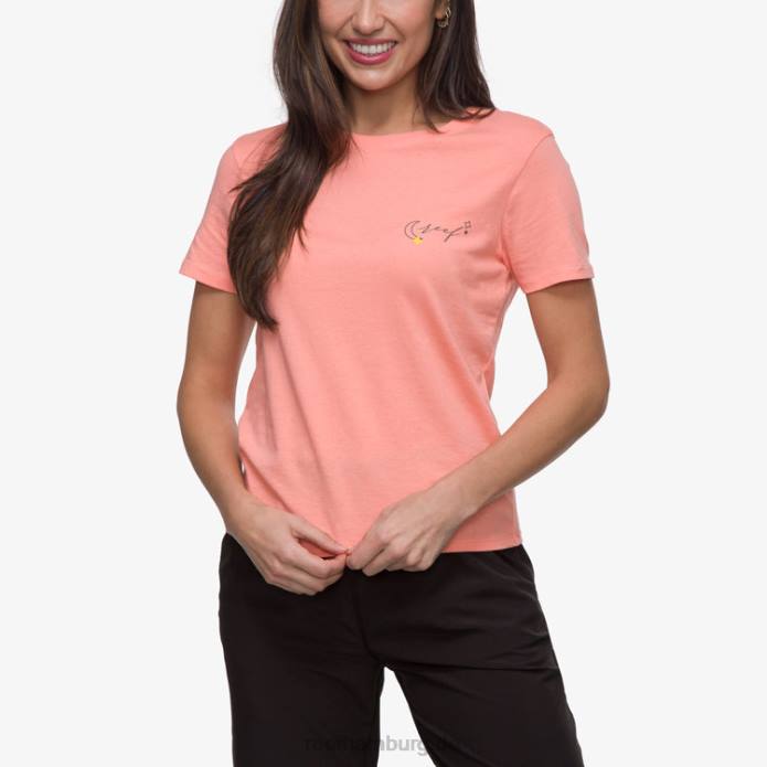 gerahmtes Kurzarm-T-Shirt Wüstenblume 442L266 Frauen Reef