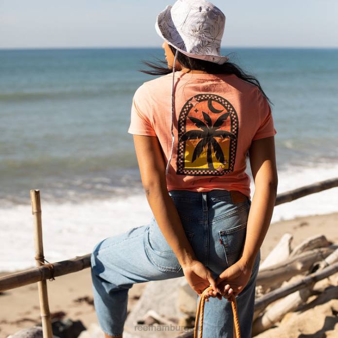 gerahmtes Kurzarm-T-Shirt Wüstenblume 442L266 Frauen Reef