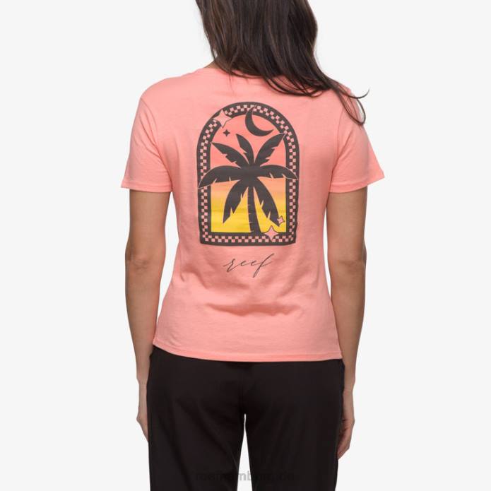 gerahmtes Kurzarm-T-Shirt Wüstenblume 442L266 Frauen Reef