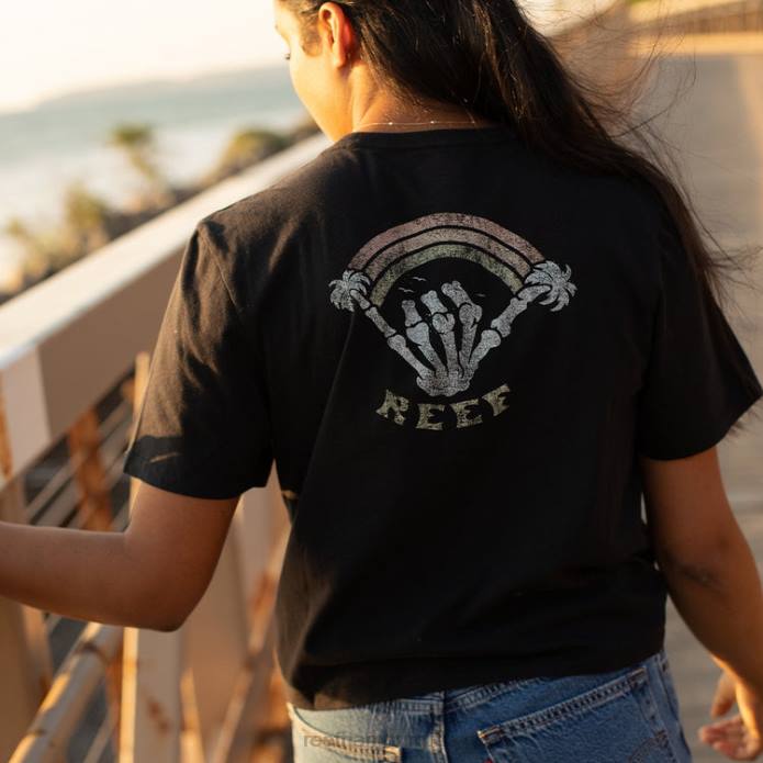 irgendwo kurzärmliges Crop-T-Shirt Kaviar 442L270 Frauen Reef