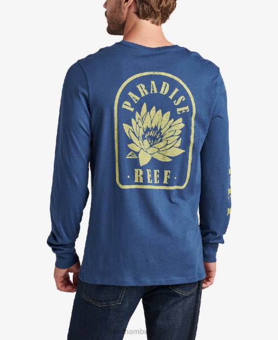 Blues-Langarm-T-Shirt Abzeichen blau 442L616 Männer Reef