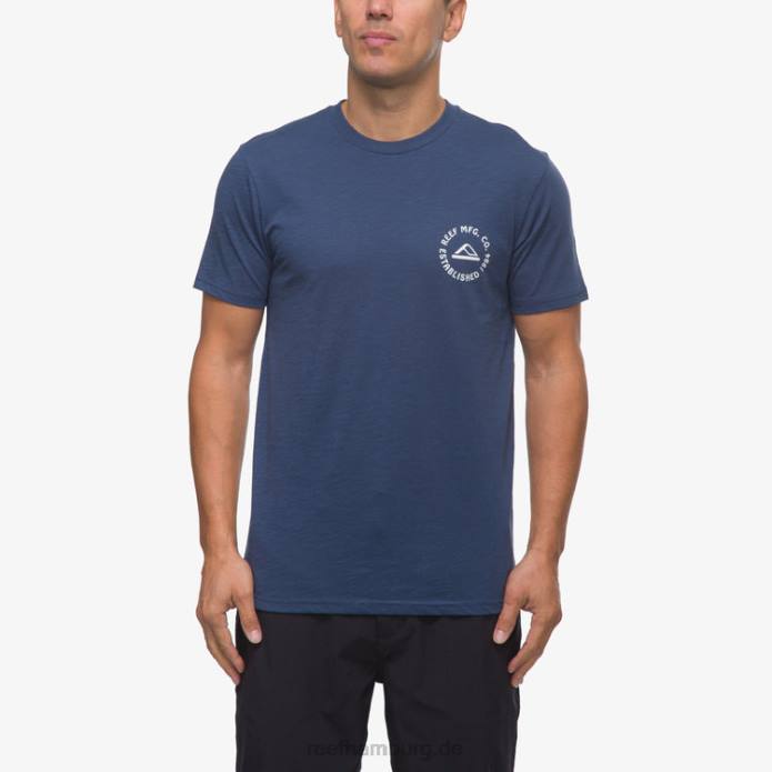 Court-Kurzarm-T-Shirt Abzeichen blau 442L556 Männer Reef
