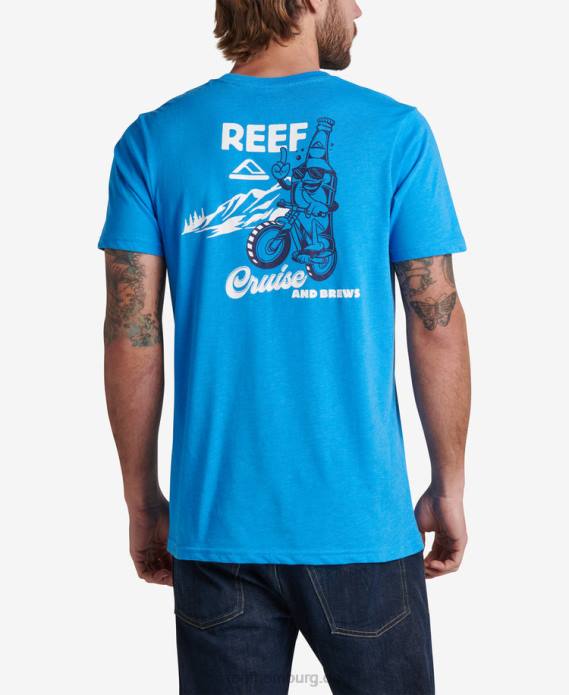 Cruiser-Kurzarm-T-Shirt französisches Blau 442L573 Männer Reef