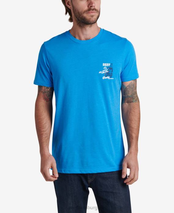 Cruiser-Kurzarm-T-Shirt französisches Blau 442L573 Männer Reef
