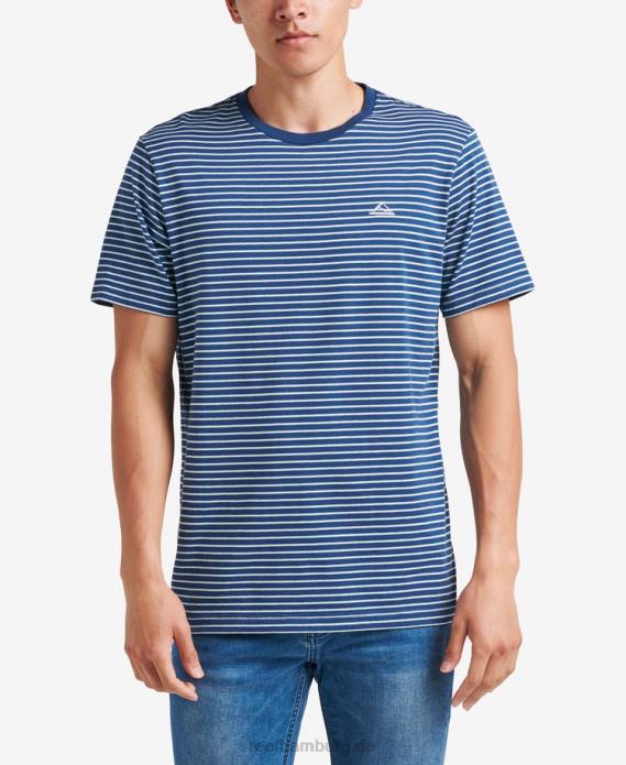 Kurzärmliges, gestreiftes Rumson-T-Shirt Abzeichen blau 442L609 Männer Reef