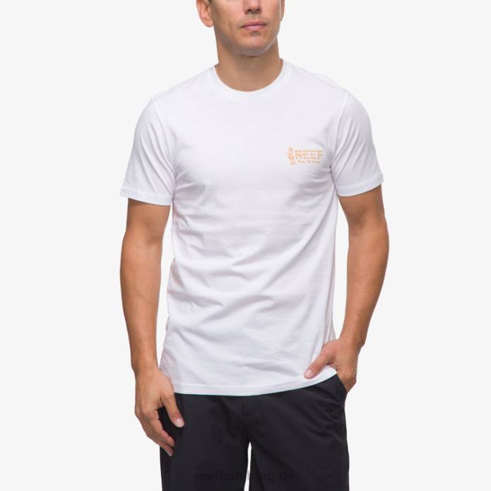 Kurzarm-T-Shirt für Inselmädchen helles Weiss 442L559 Männer Reef