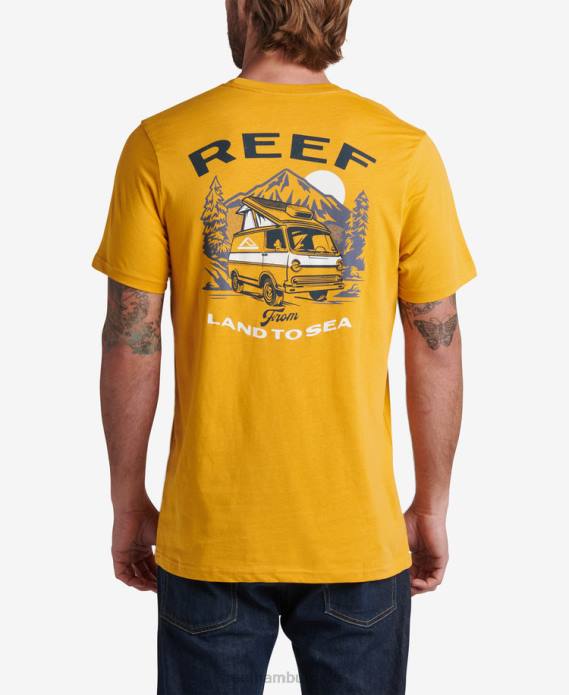 Popup-Kurzarm-T-Shirt mineralisches Gelb 442L577 Männer Reef