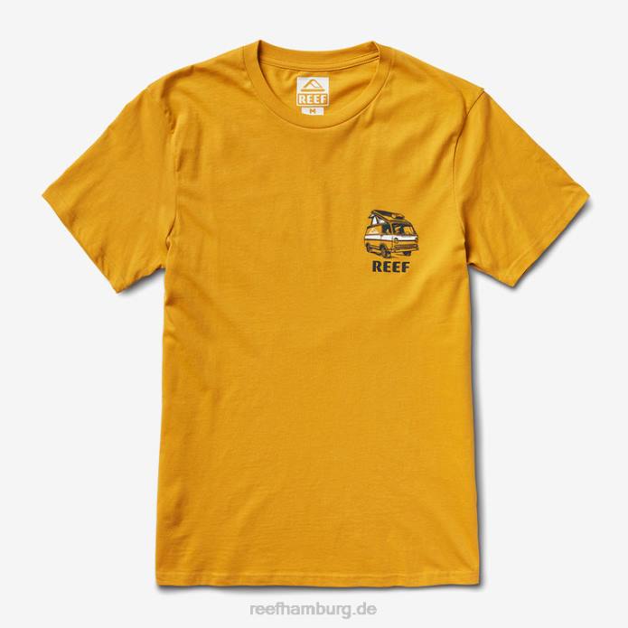 Popup-Kurzarm-T-Shirt mineralisches Gelb 442L577 Männer Reef