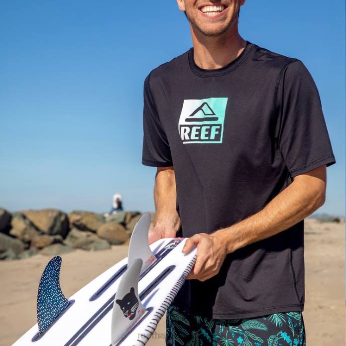 Rodeo Kurzarm-Rashguard-T-Shirt mit lockerer Passform Kaviar 442L582 Männer Reef