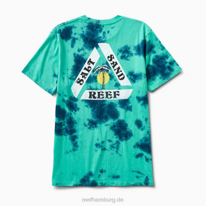 Schmoe Kurzarm-T-Shirt mit Batikmuster blauer Block Eisw 442L627 Männer Reef