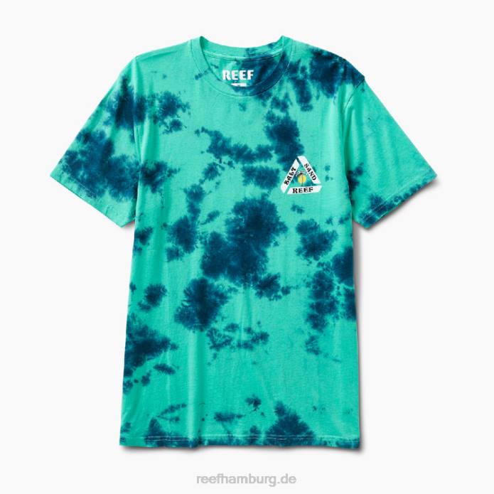 Schmoe Kurzarm-T-Shirt mit Batikmuster blauer Block Eisw 442L627 Männer Reef