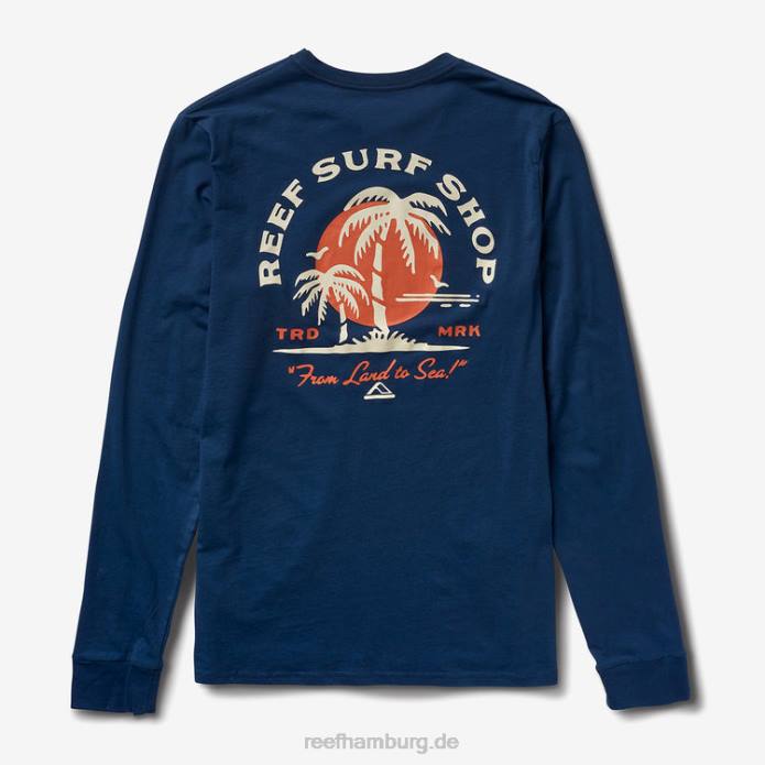 Shuffle-Langarm-T-Shirt Abzeichen blau 442L612 Männer Reef