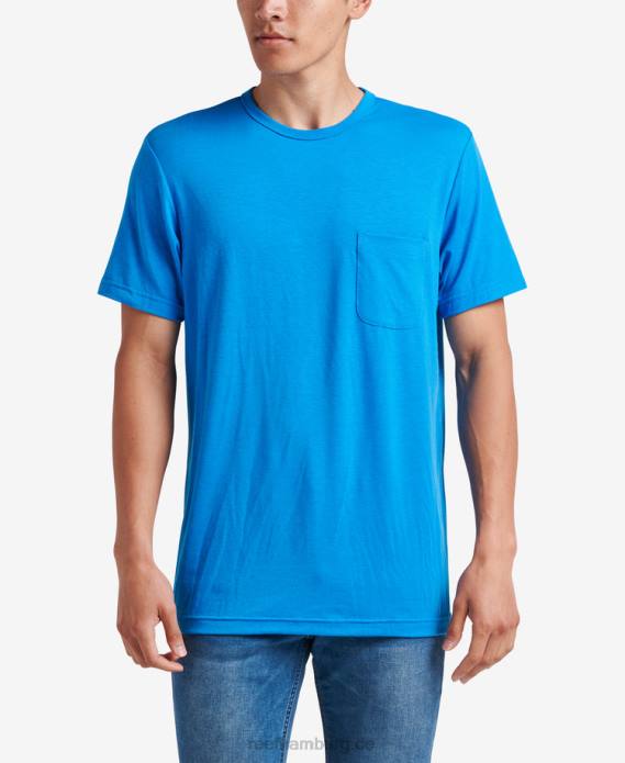 Smith Kurzarm-Taschenstrick-T-Shirt französisches Blau 442L598 Männer Reef