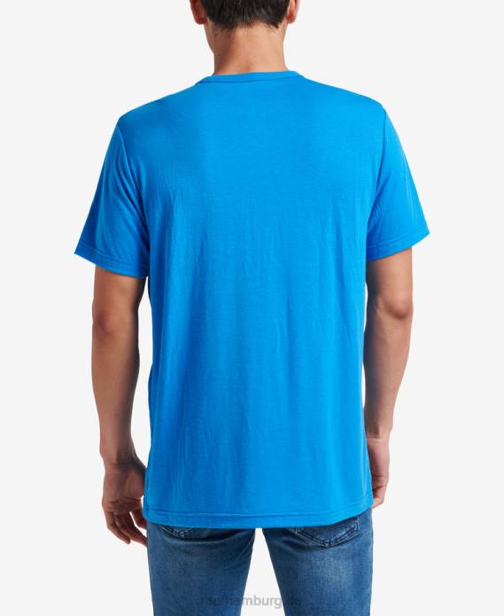 Smith Kurzarm-Taschenstrick-T-Shirt französisches Blau 442L598 Männer Reef