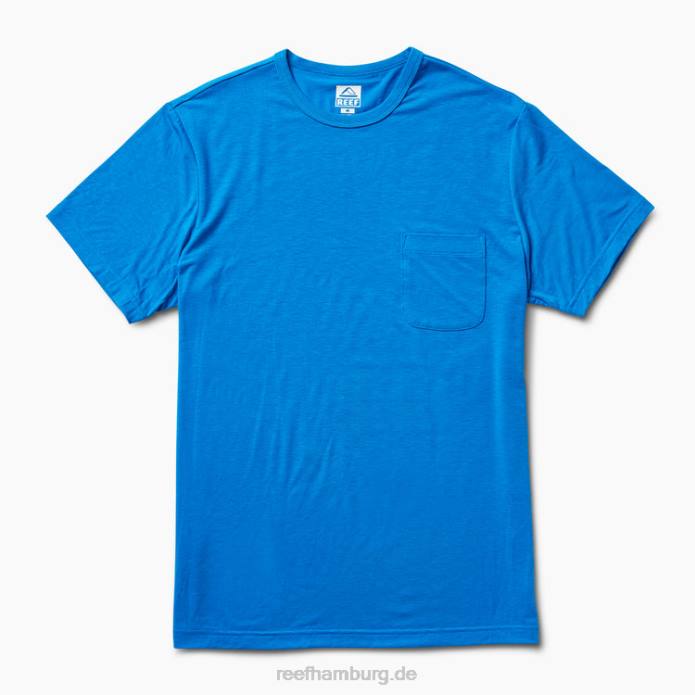 Smith Kurzarm-Taschenstrick-T-Shirt französisches Blau 442L598 Männer Reef