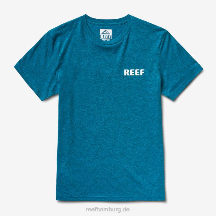 Unite Kurzarm-T-Shirt Cyan-schwarzes Heidekraut 442L575 Männer Reef