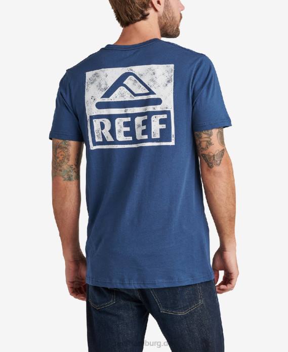 Wellie Kurzarm-T-Shirt Abzeichen blau 442L554 Männer Reef