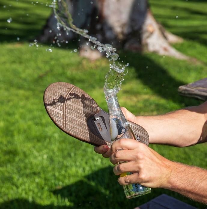 Lederfächern dunkelbraun 442L336 Männer Reef
