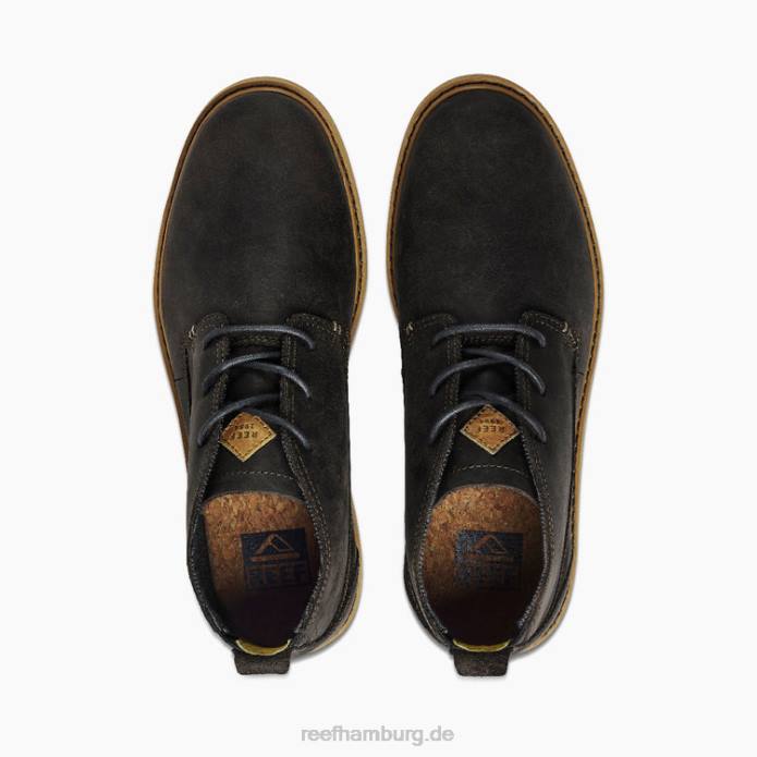 Reef Voyage Lederstiefel schwarzer Fels 442L518 Männer